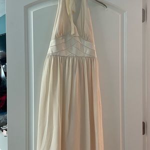 London Times chiffon and satin wedding formal dress off white/cream